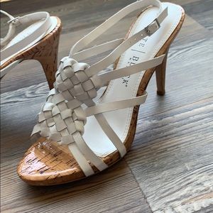 White Leather Sandals WHBM Size 7.5